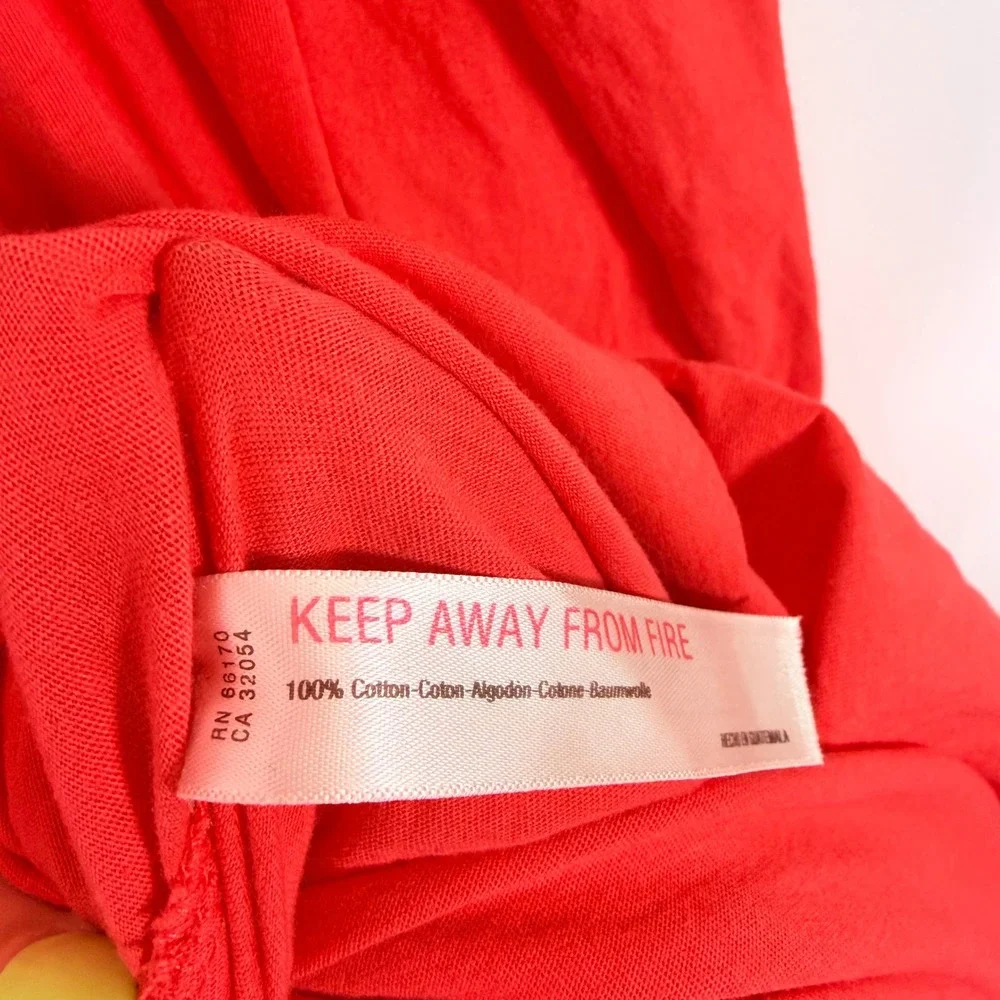 Free‎ People Beach One Shoulder Midi / Maxi Long Sleeve Dress Red Cotton Size XS - Picture 7 of 10